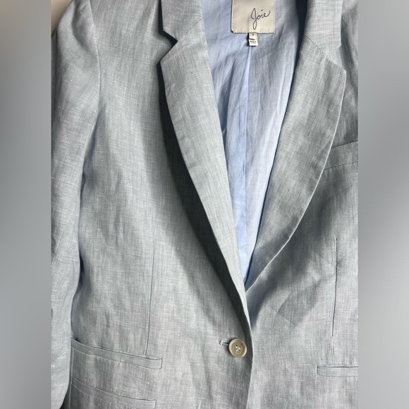 Joie Mehira Linen Blazer Ice Blue Size 4 - Picture 9 of 10